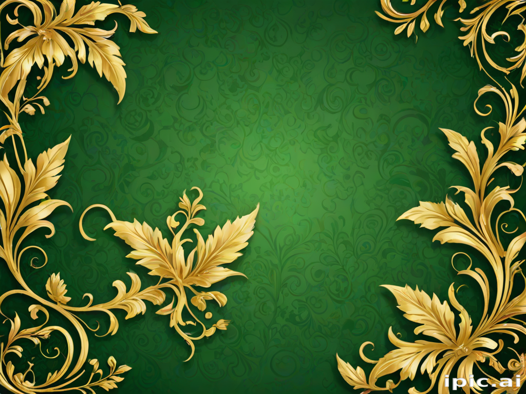 gold and green background