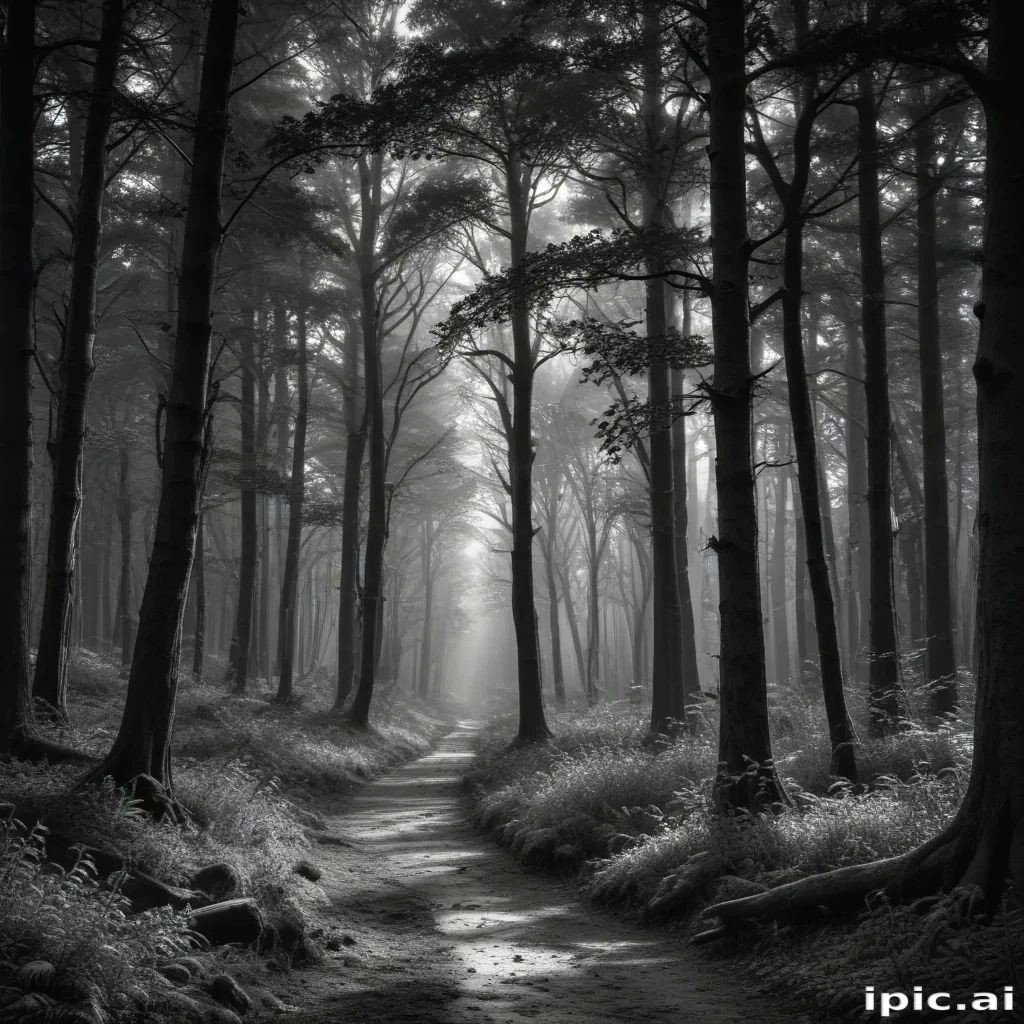 forest clipart black and white