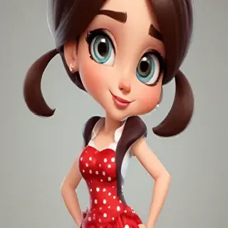 brunette cartoon character
