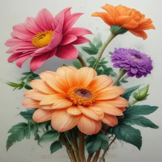 pencil drawings of flowers