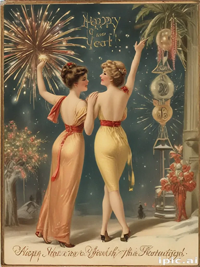 vintage new years images