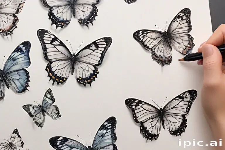 drawing butterflies