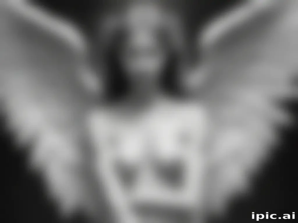 black and white angel drawings