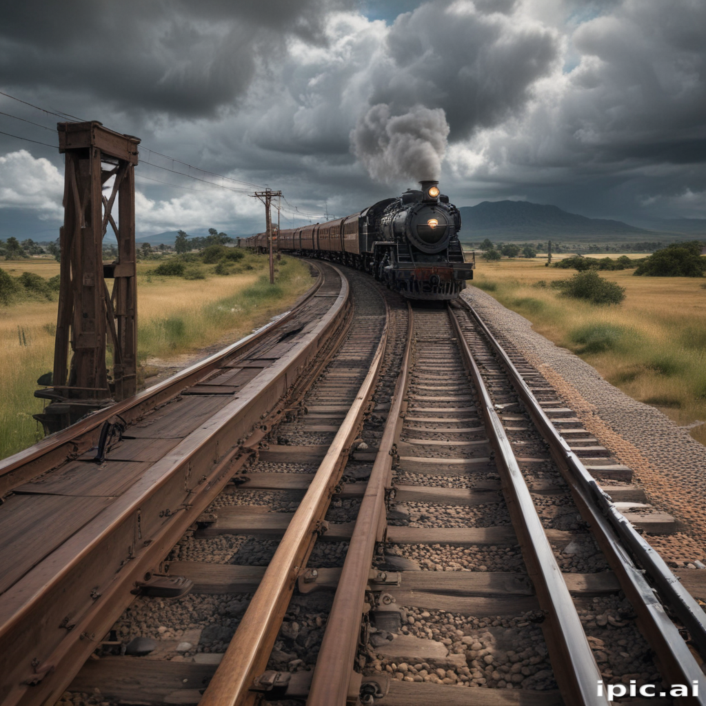 A Majestic Steam Train Chugging Through Lush Green Countryside Under ...