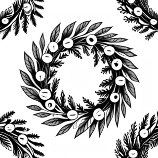 wreath drawing