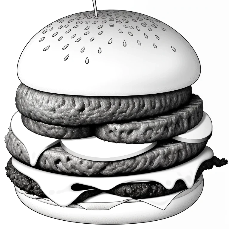 burger clipart black and white