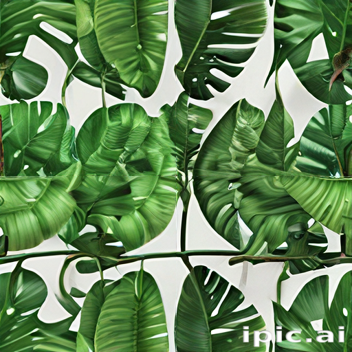 Vibrant Tropical Leaves Creating a Lush Green Background for Decoration