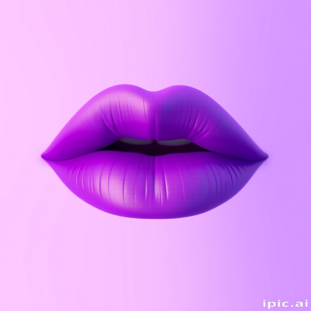 Ombre gradient lips transitioning from lilac to deep purple, seamless color blend, petal-soft finish, dreamy and romantic Twilight Petal Fade design