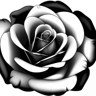 rose clipart black and white