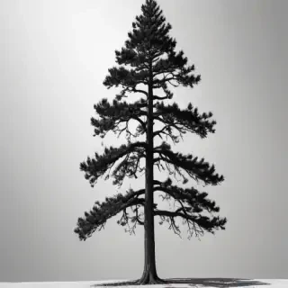 pine tree clip art black and white