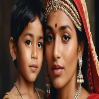 mom and son indian