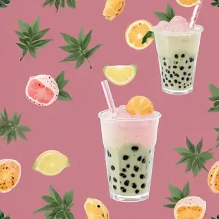 aesthetic boba tea background