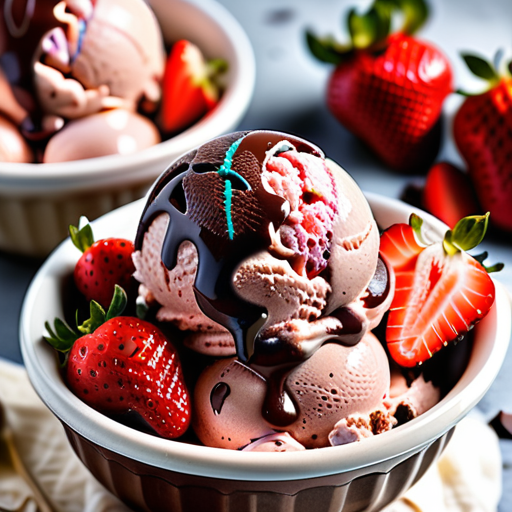 chocolate vanilla and strawberry ice cream