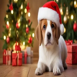 christmas dog wallpaper cute