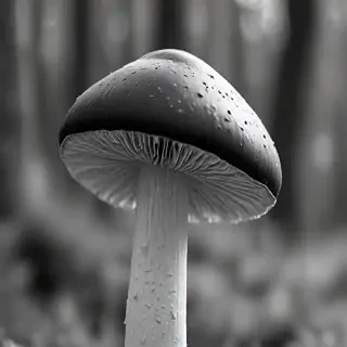 mushroom black and white