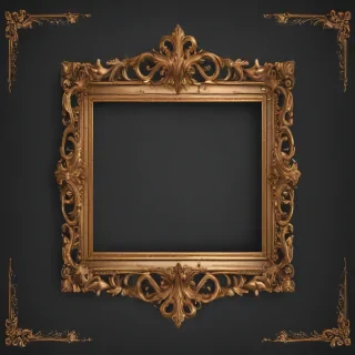 rectangle golden frame png