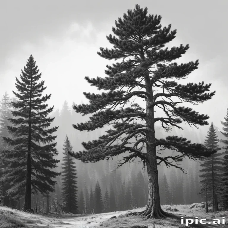 black and white pine tree clip art