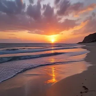 sun set on beach