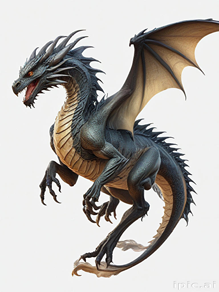 Majestic Dragon Soaring Through the Sky with Powerful Wings Spread Wide