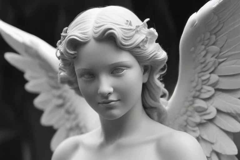 black and white angel