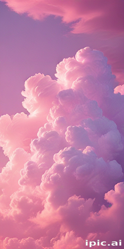 Whimsical Pink Clouds Floating Gracefully in a Dreamy Sky at Dusk