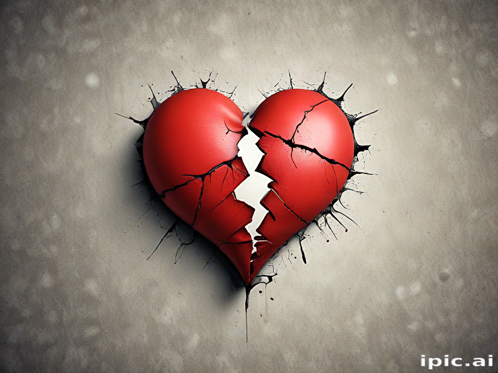 Heart Shattered: A Symbol of Love's Pain and Resilience Against Adversity