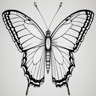 outline drawing of a butterfly