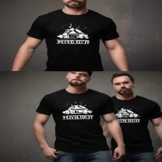 black t shirt mockup free
