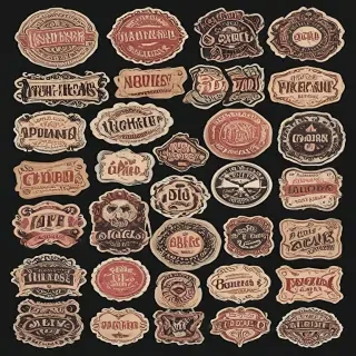vintage stickers png
