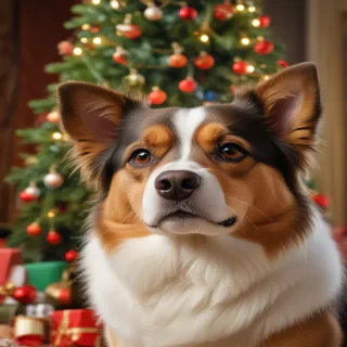 dog christmas background