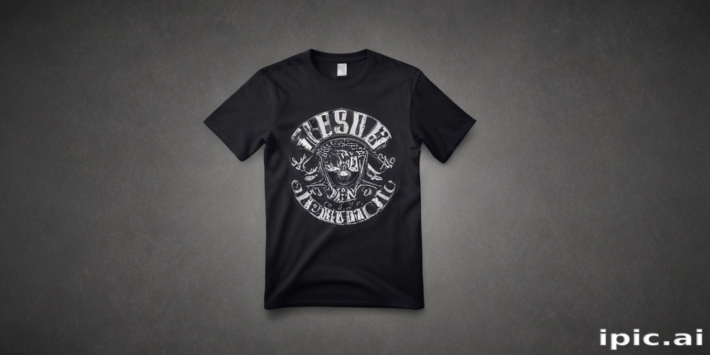 Stylish Black T Shirt Featuring Bold Graphic Design With Unique Logo