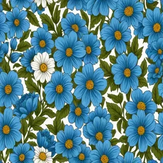 blue flowers clipart