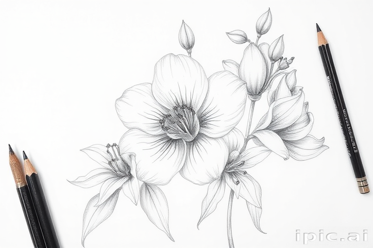 flower drawings pencil