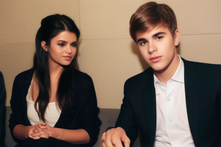 justin bieber at selena gomez