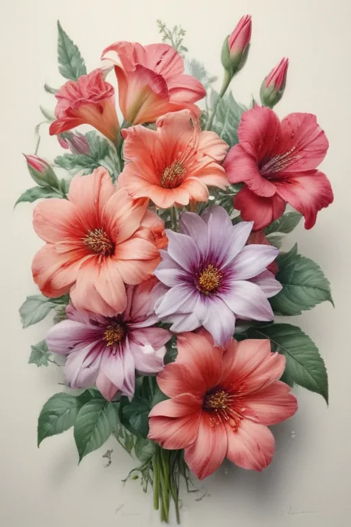 pencil drawing flowers