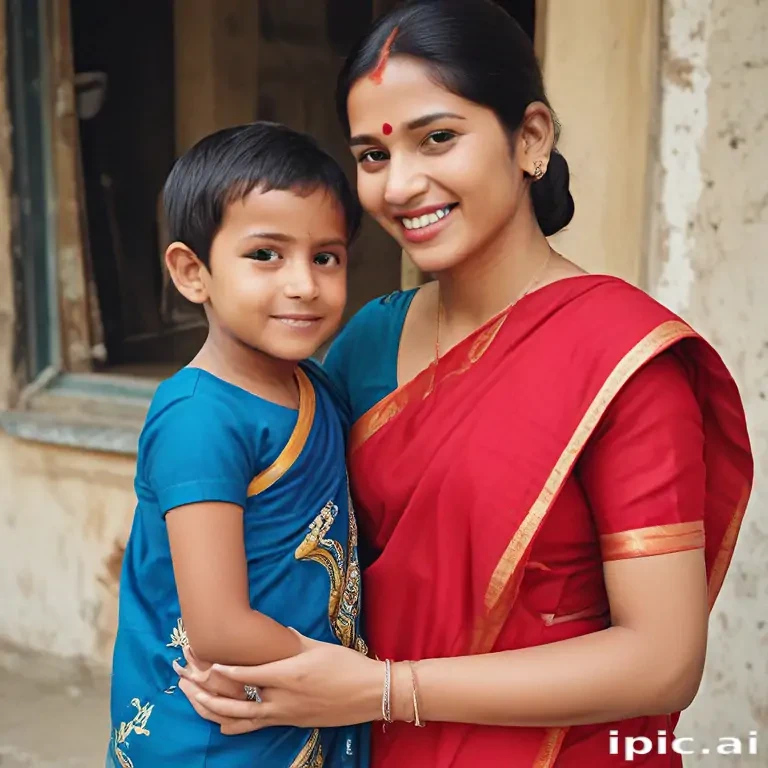 indian son with mom