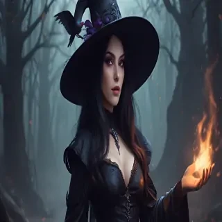 beautiful dark witch fantasy art