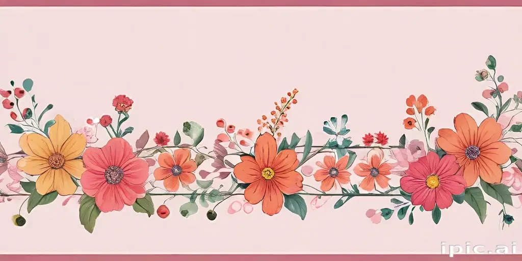 flowery border clipart