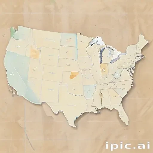 map of united states with states