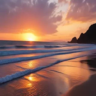 sun set on beach
