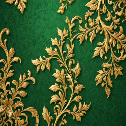 gold and green background