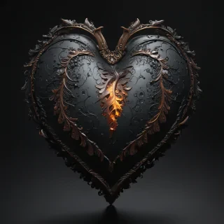 heart with black background