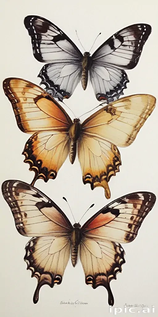 pictures of drawings of butterflies