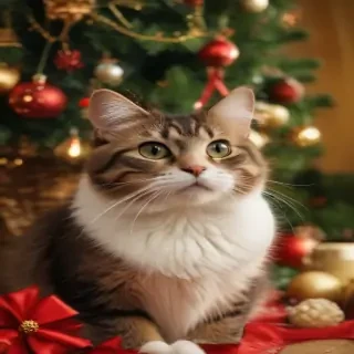 cat christmas background