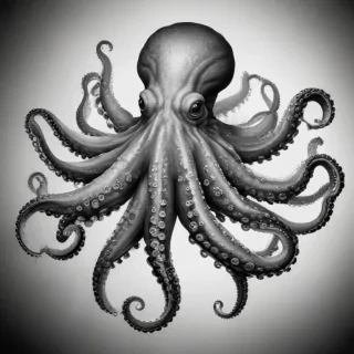 octopus clip art black and white