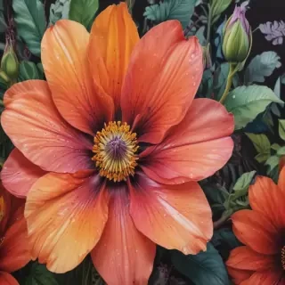 flower drawings with color