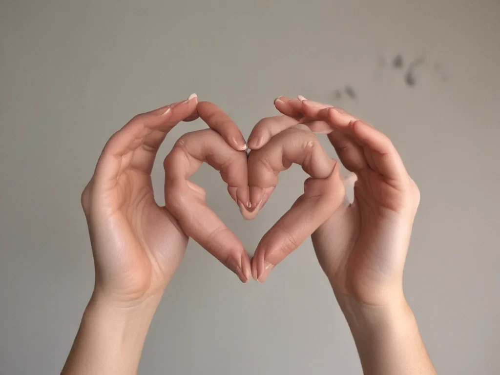 hand heart aesthetic