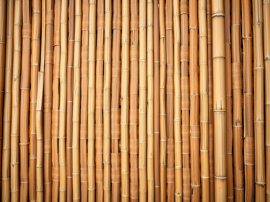 high-resolution texture of woven natural bamboo in warm brown tones, 50mm lens, f/8 aperture, ISO 100, soft diffused lighting, top-down view, DSLR camera