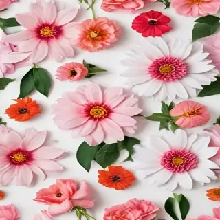 flowers with white background