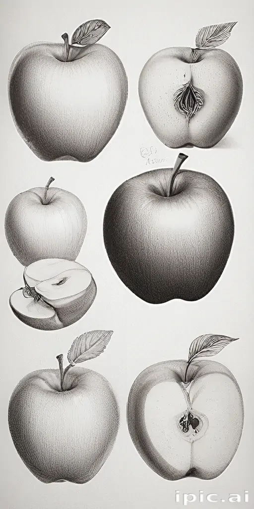 drawings of apples